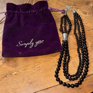 Simply You Black Beaded Necklace